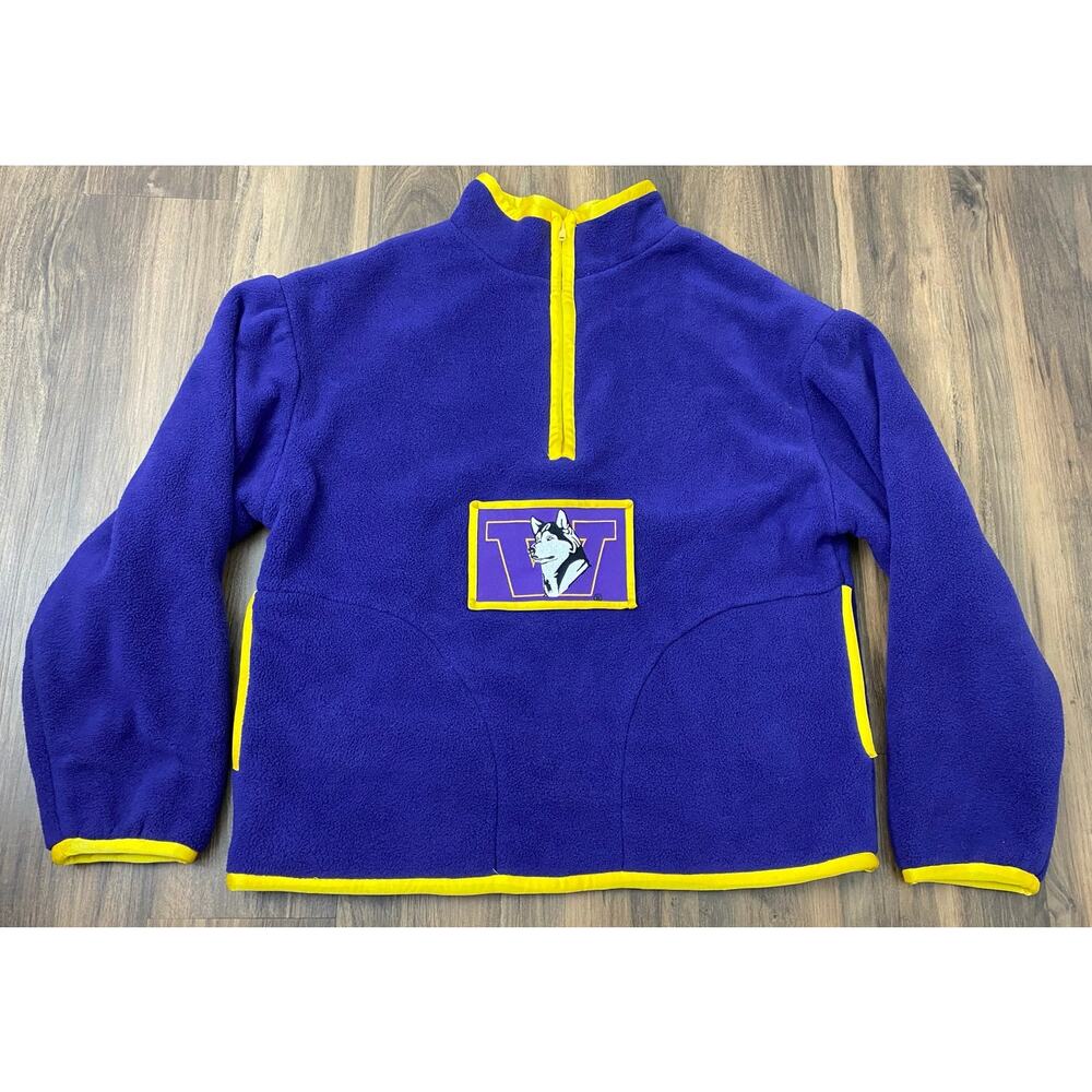 Unbranded Washington Huskies 1/2 zip patch graphic pullover fleece sweater M